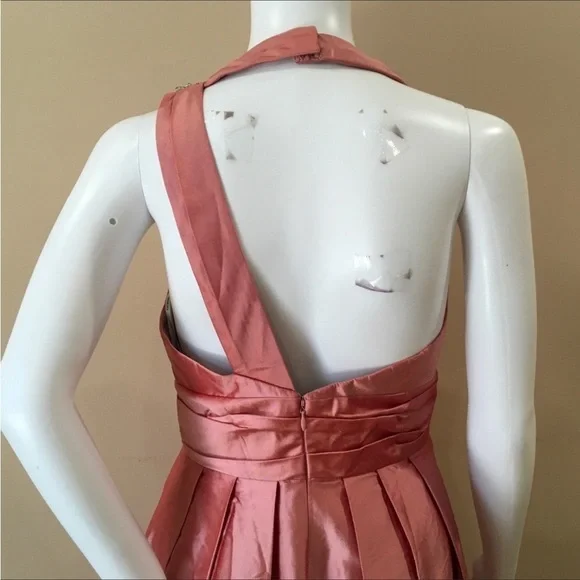 Kay Unger New York pleated a line dress coral size 4 - Picture 6 of 7